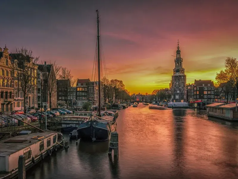 Beautiful sunset reflection
